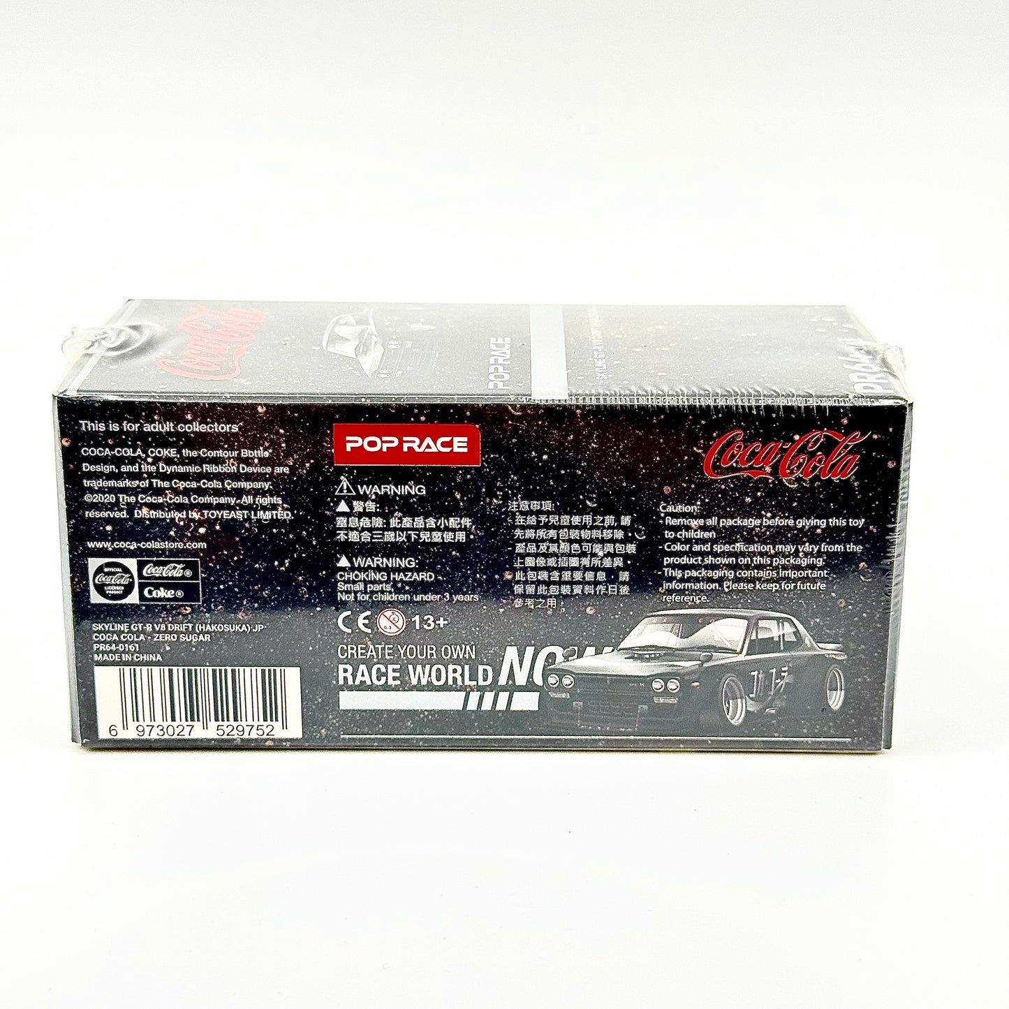 Nissan Skyline Hakosuka V8 Drift Coca-Cola Chrome Black packaging rear Pop Race diecast
