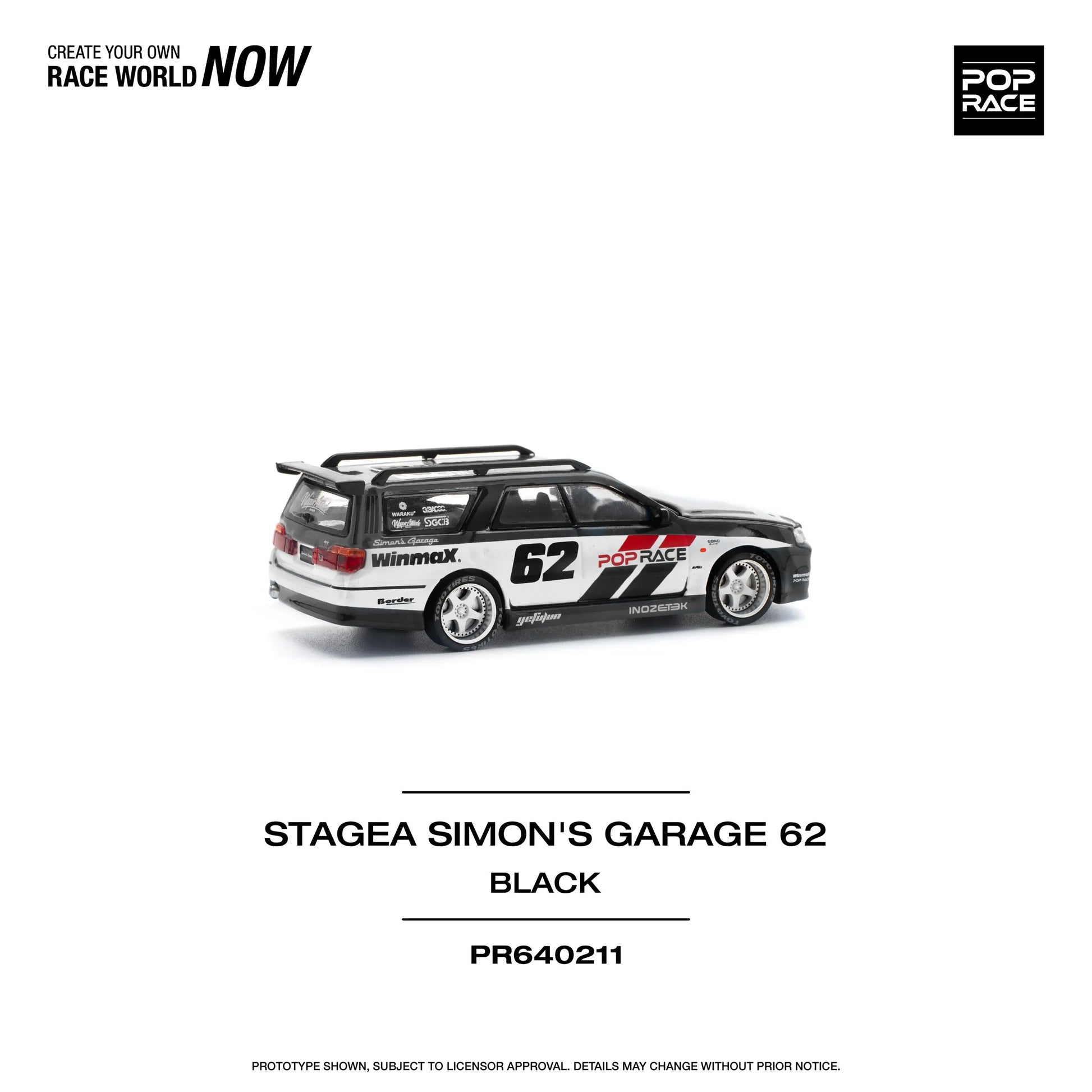 Pop Race Nissan Stagea R34 Simon’s Garage #62 right side profile