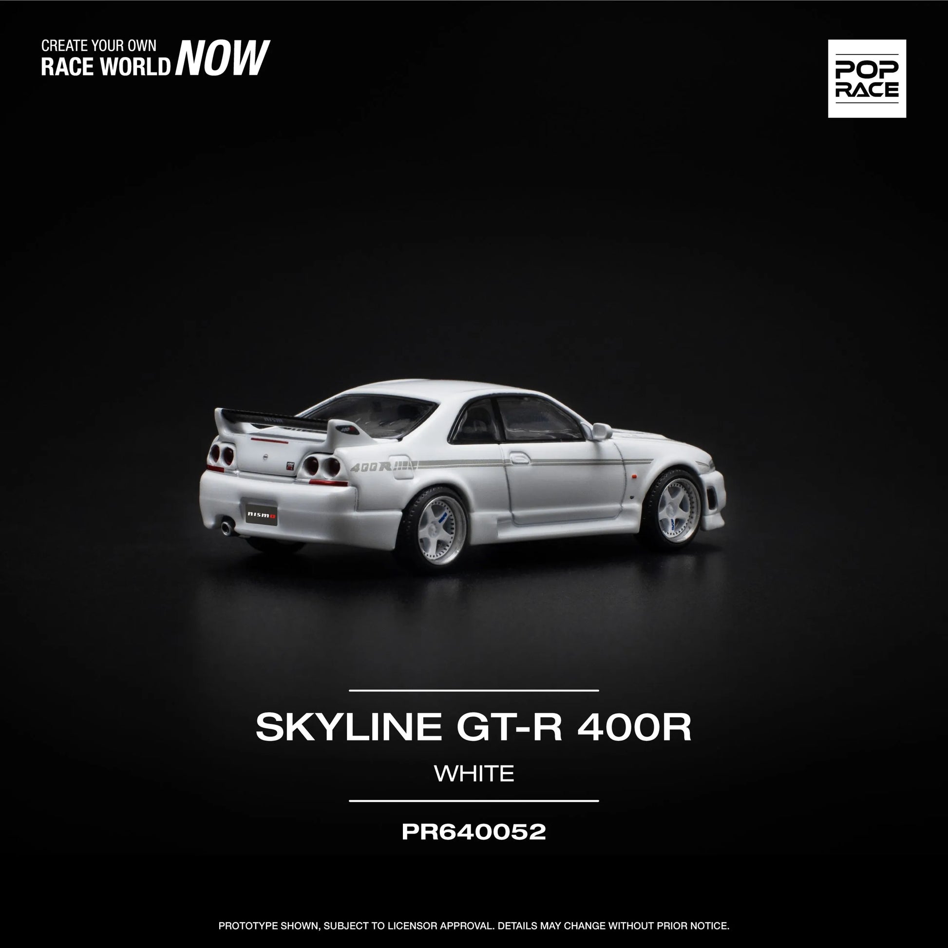 Other rear view of boxed Nissan GT-R R33 Nismo 400R diecast model unboxed