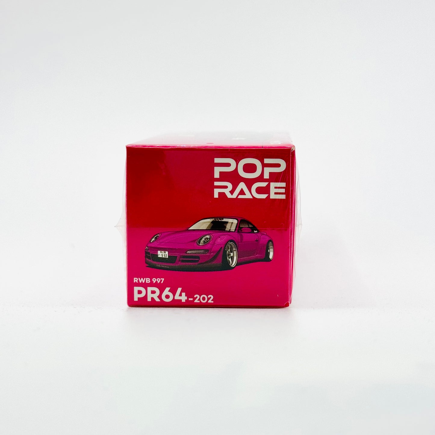 RWB 997 Pink 1:64 Diecast Model Car Pop Race Boxed Top View