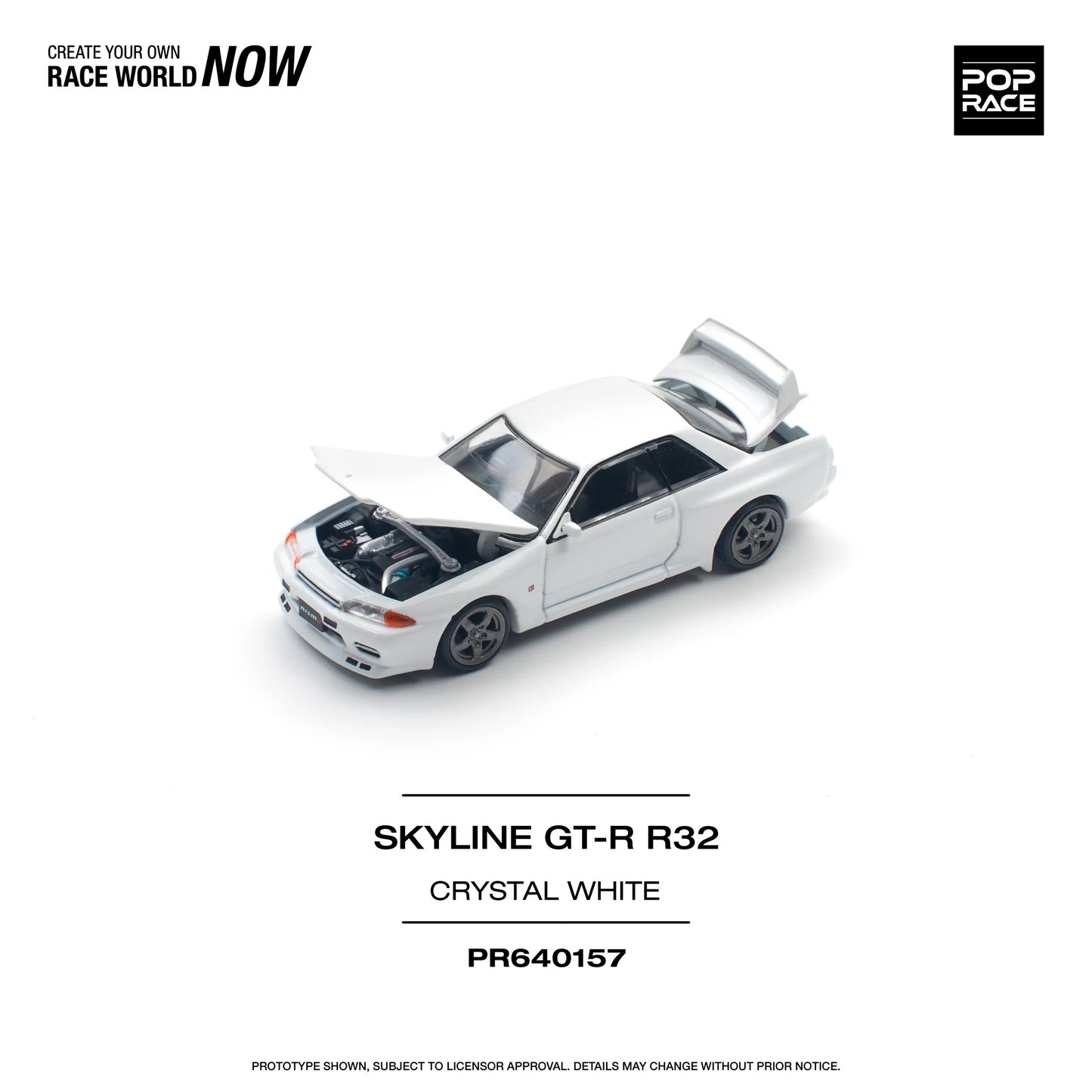 Open hood on an unboxed Skyline GT-R R32 diecast