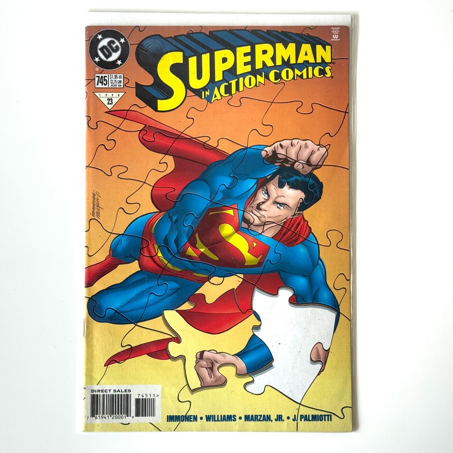 Superman in Action Comics #745 (1998) DC Comics cover featuring Superman in battle stance