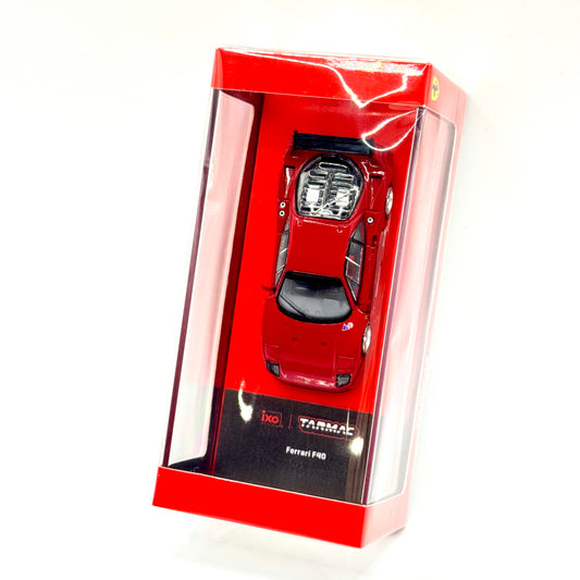 Tarmac Works Ferrari F40 Red 1:64 model in box front angle