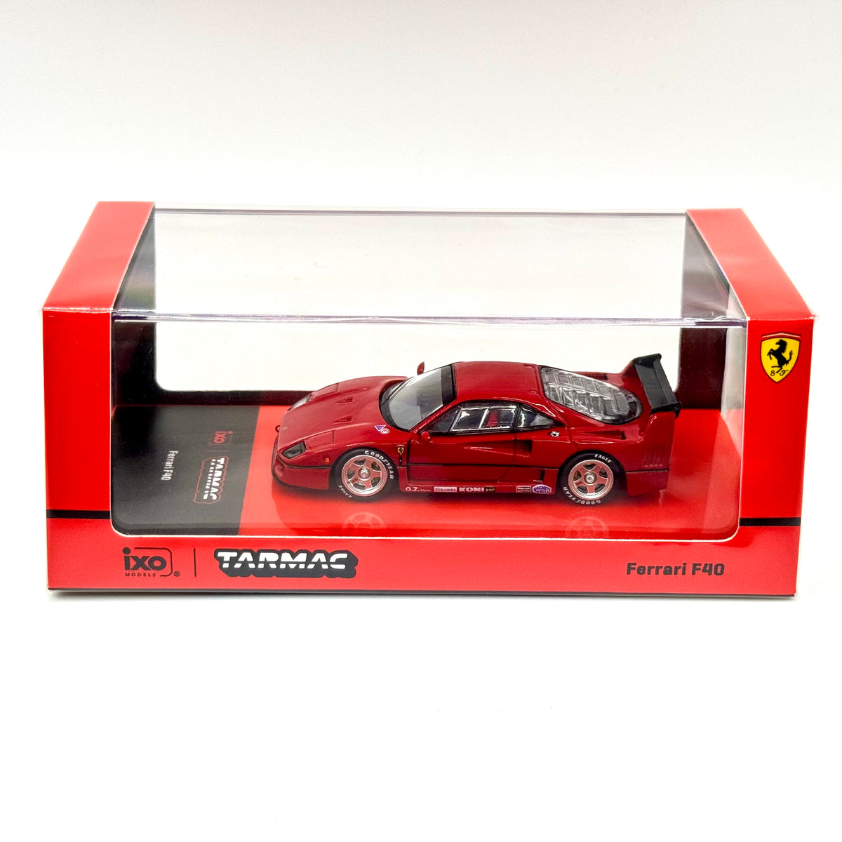 Tarmac Works Ferrari F40 Red 1:64 diecast model boxed front view