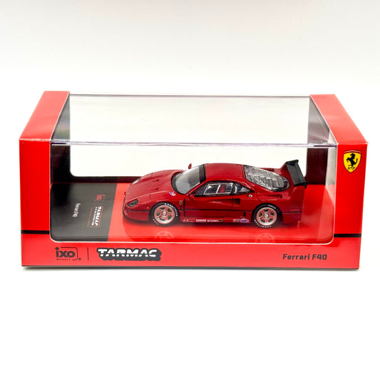 Tarmac Works Ferrari F40 Red 1:64 diecast model boxed front view