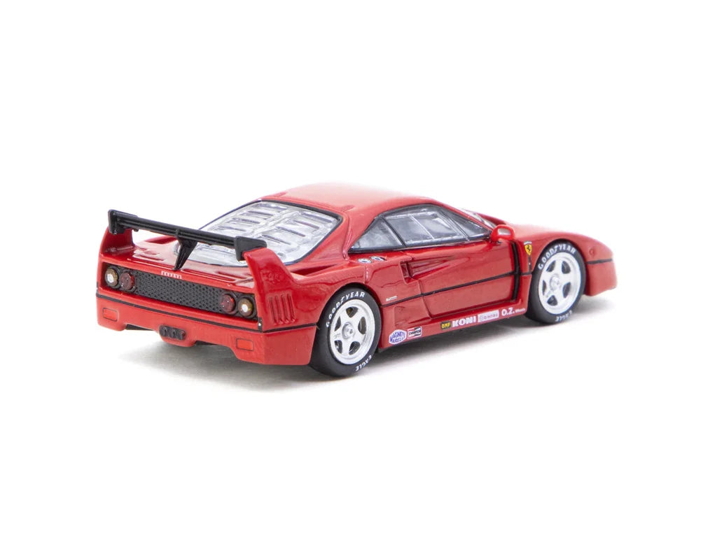 Tarmac Works Ferrari F40 Red 1:64 diecast model rear three-quarter view
