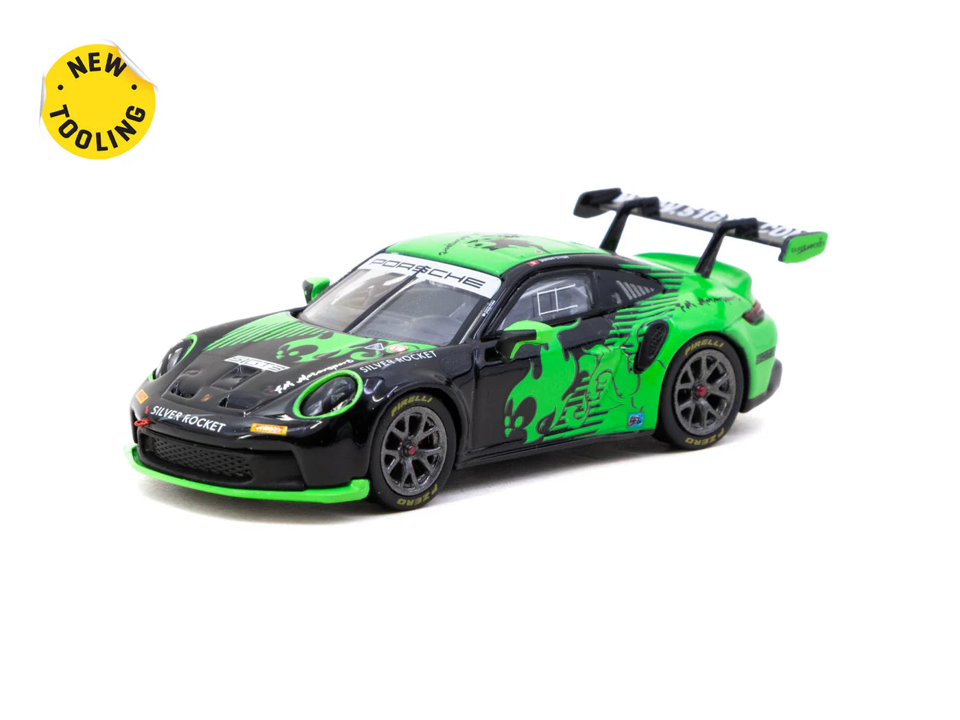 Porsche 911 GT3 Cup 992 Fire Monkey Motorsport front angle Tarmac Works diecast
