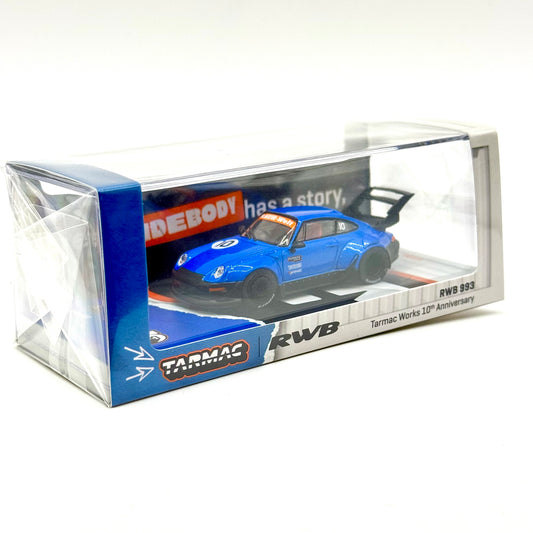 Tarmac Works Porsche RWB 993 10th Anniversary box side profile diecast
