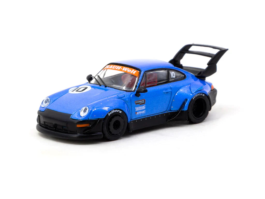 Porsche RWB 993 10th Anniversary front angle Tarmac Works 1:64 diecast