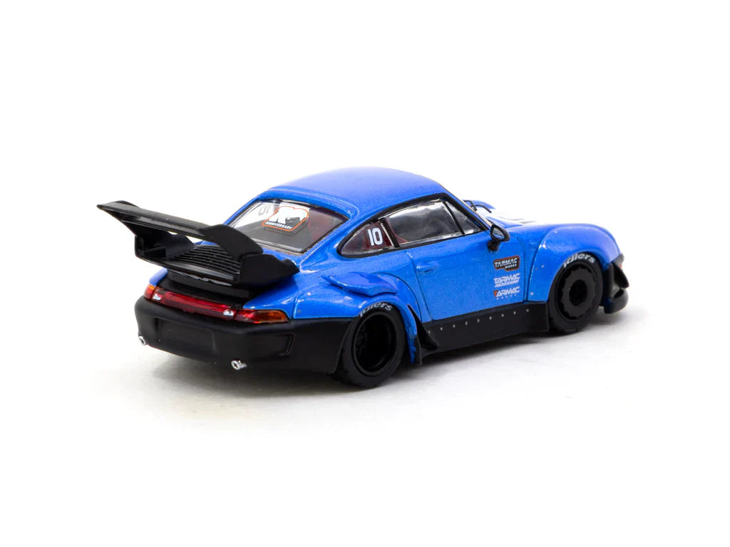 Porsche RWB 993 10th Anniversary rear angle Tarmac Works diecast model