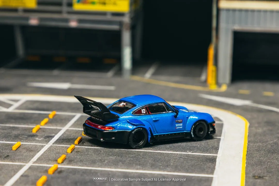 Porsche RWB 993 10th Anniversary rear detail close up Tarmac Works diecast