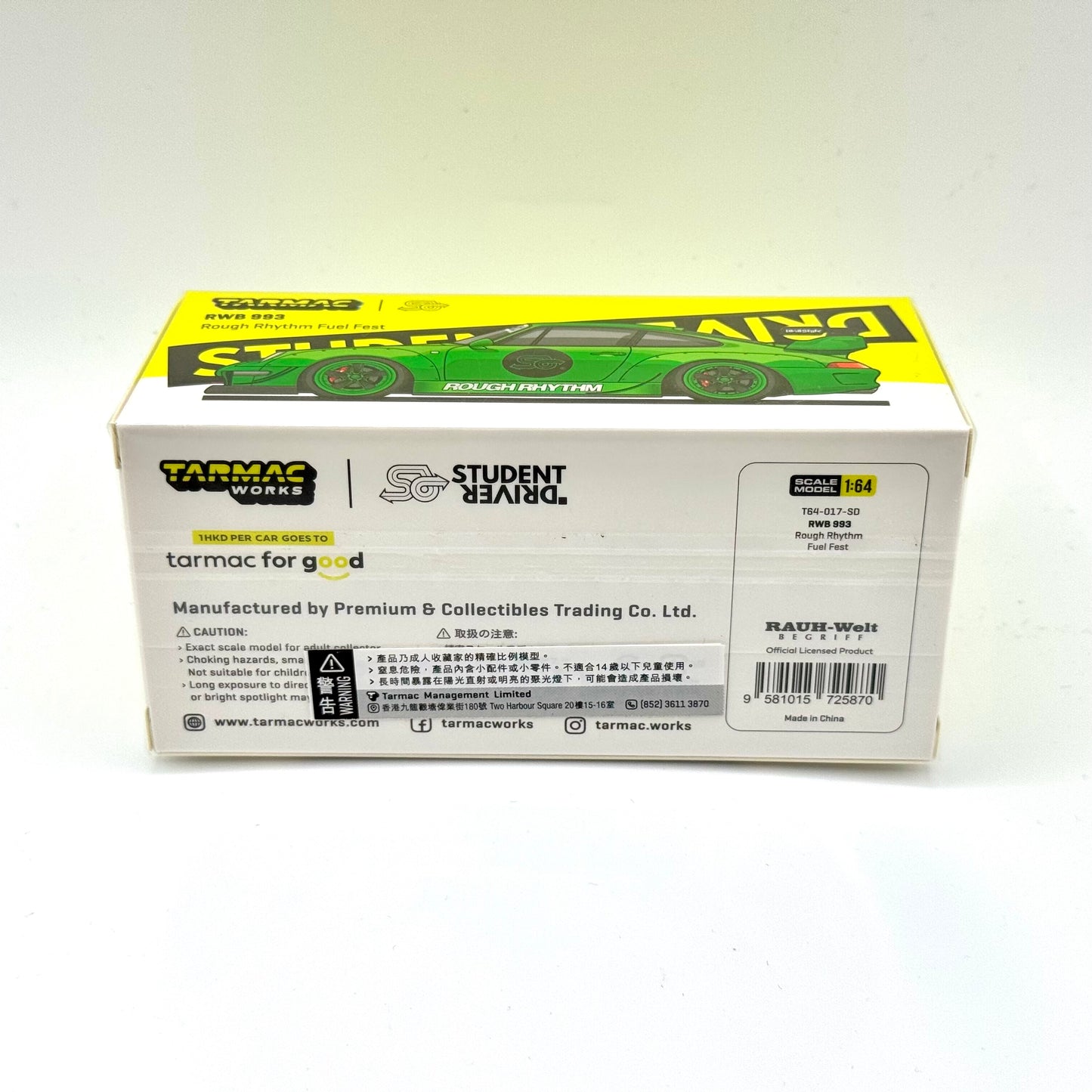 Porsche RWB 993 Rough Rhythm FuelFest diecast packaging rear view