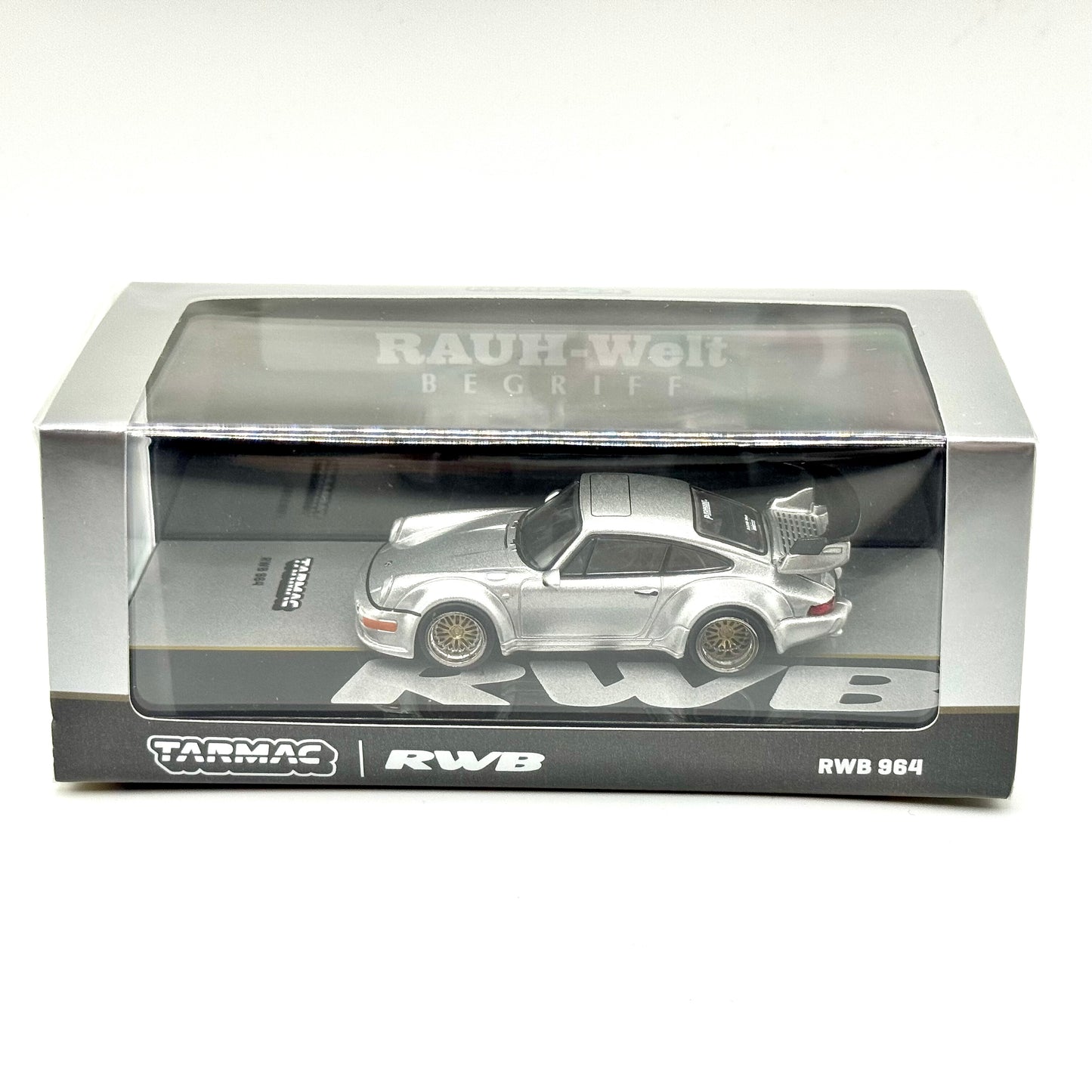 Tarmac Works T64-037-SL Porsche RWB 964 Silver 1:64 diecast box front