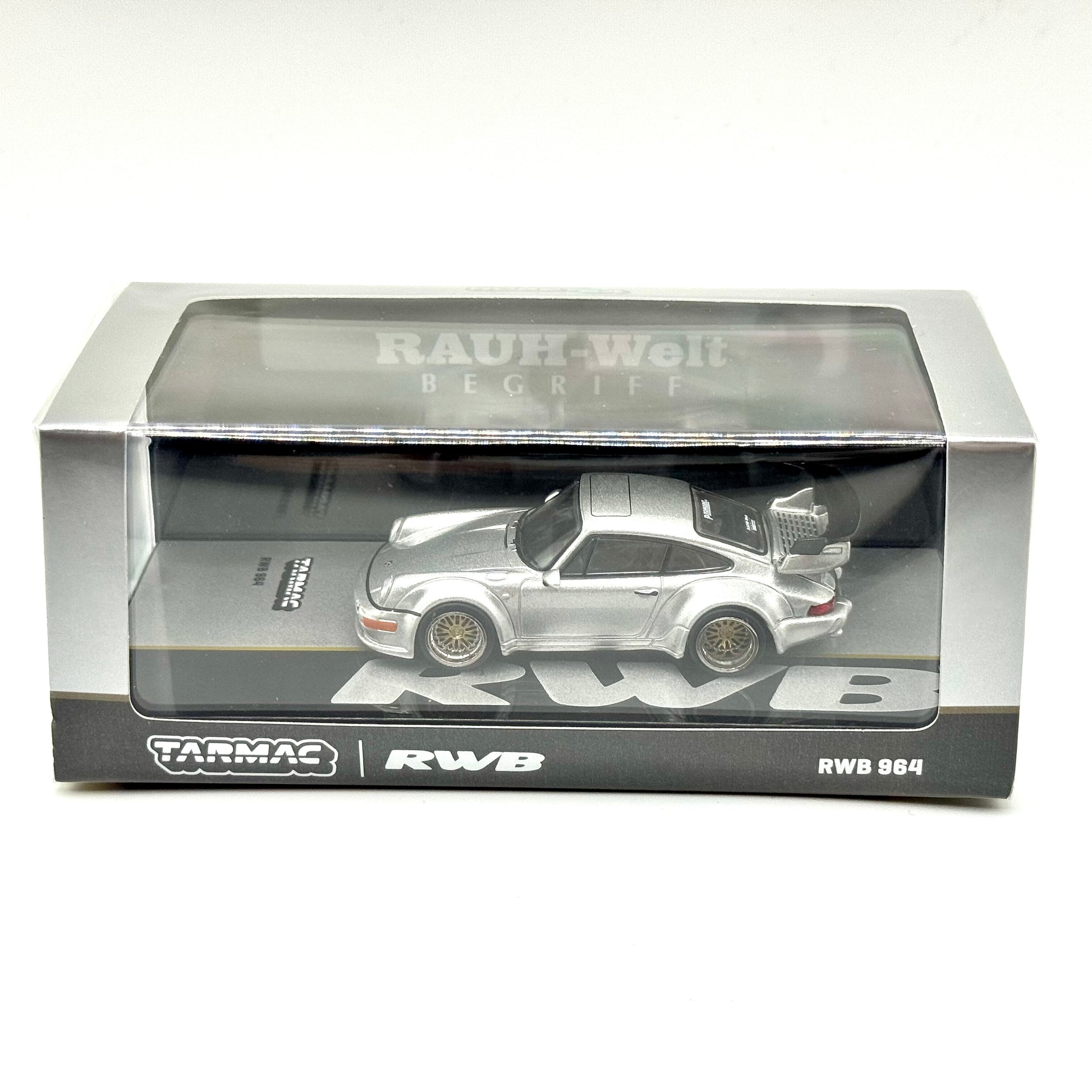 Tarmac Works T64-037-SL Porsche RWB 964 Silver 1:64 diecast box front