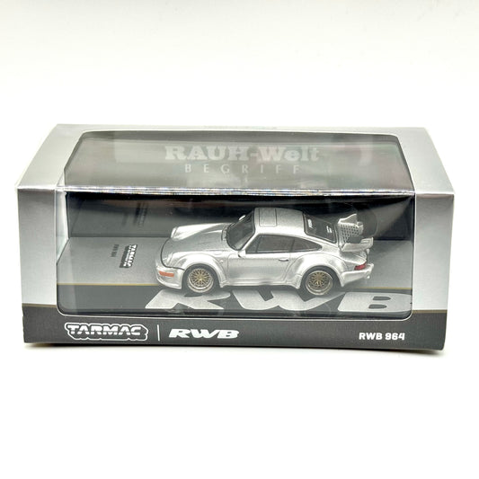 Tarmac Works T64-037-SL Porsche RWB 964 Silver 1:64 diecast box front