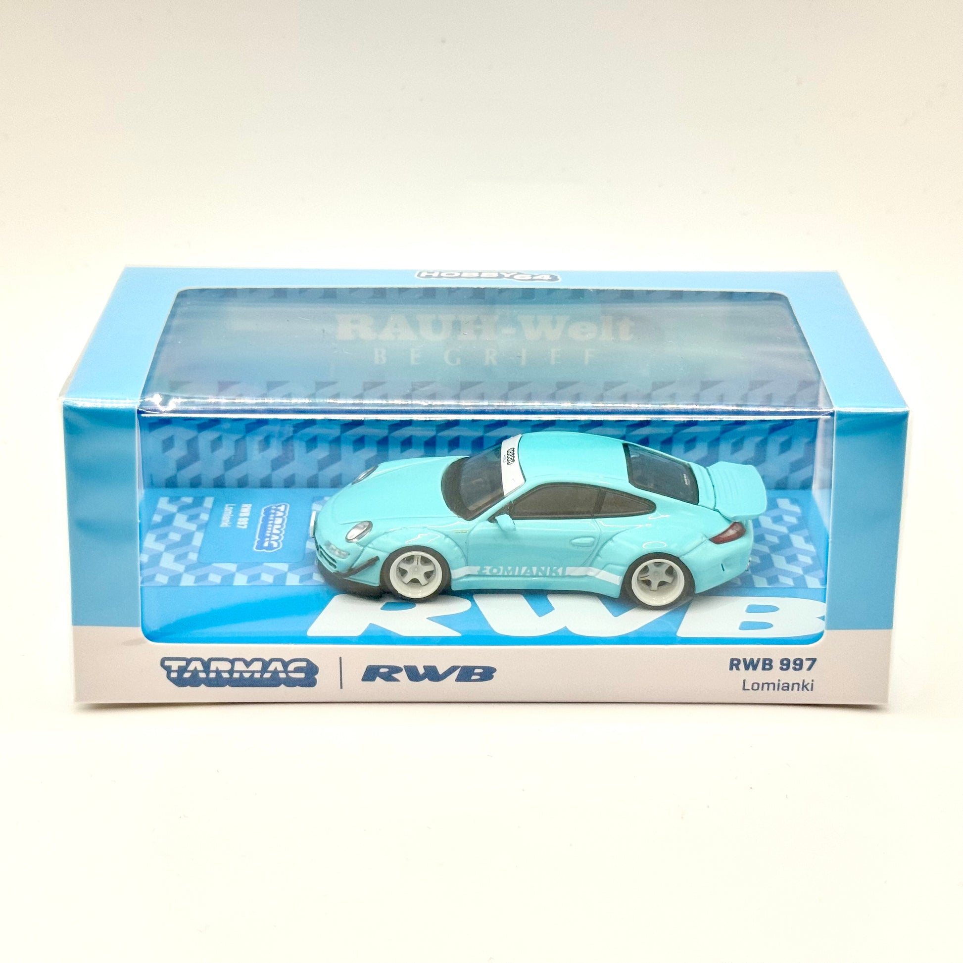 Tarmac Works T64-057-LO Porsche RWB 997 Lomianki 1:64 diecast box front
