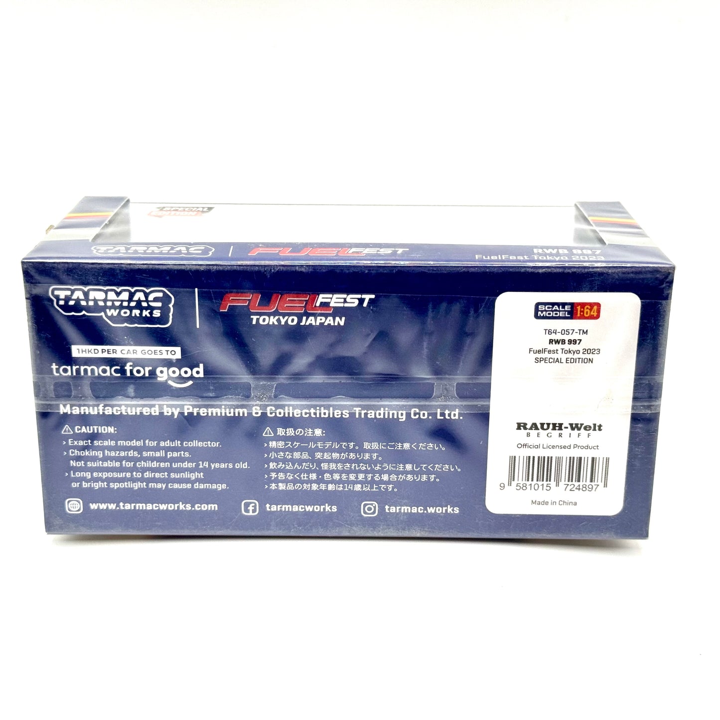 Porsche RWB 997 FuelFest Tokyo 2023 diecast packaging rear view