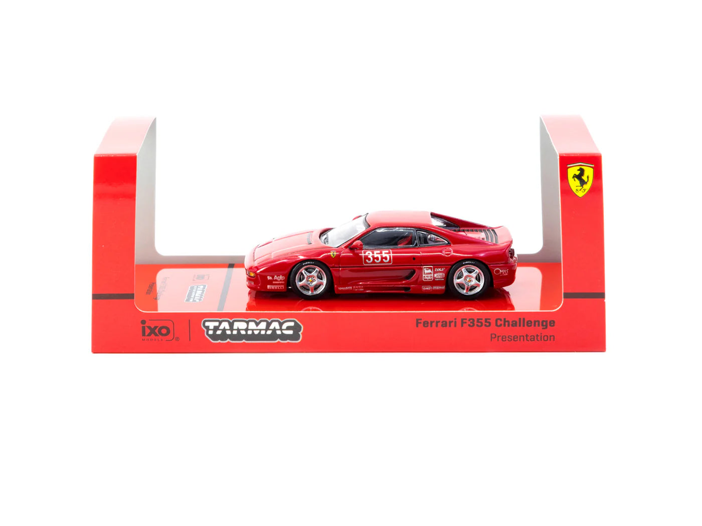 Tarmac Works T64-083-PRE Ferrari F355 Challenge Presentation 1:64 diecast box front