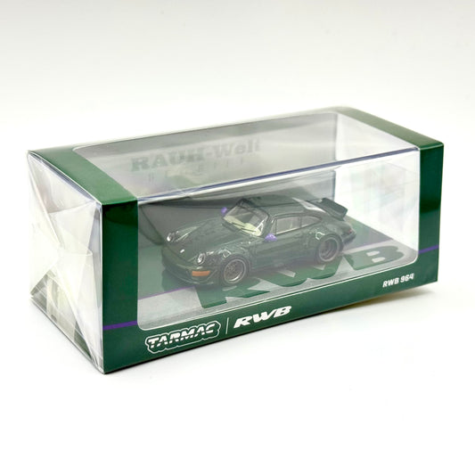 Porsche RWB 964 Green Tarmac Works packaging angled view