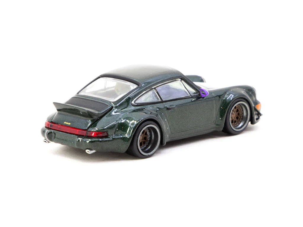Porsche RWB 964 Green diecast rear angle detail