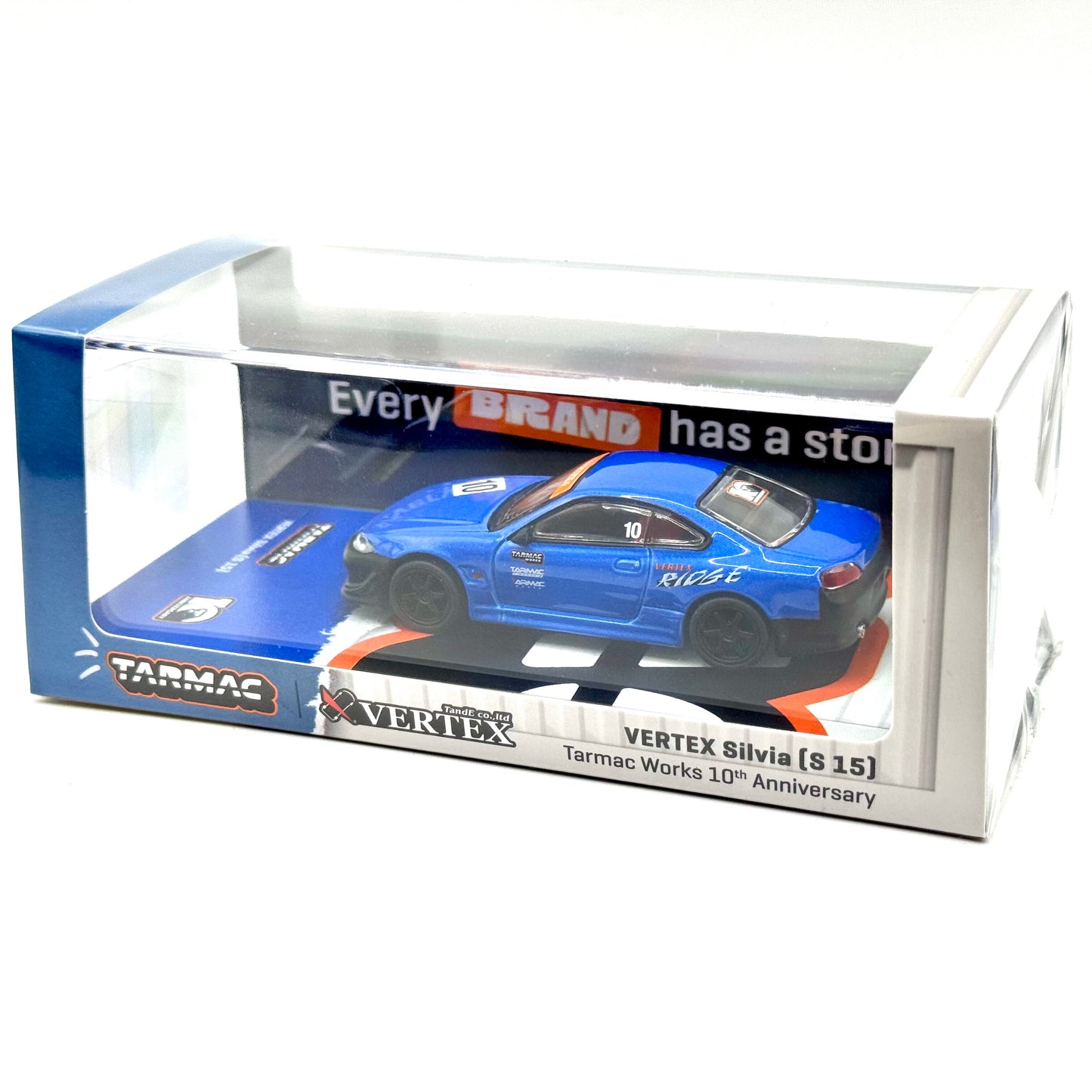 Nissan Silvia S15 Vertex 10th Anniversary Tarmac Works packaging angled view