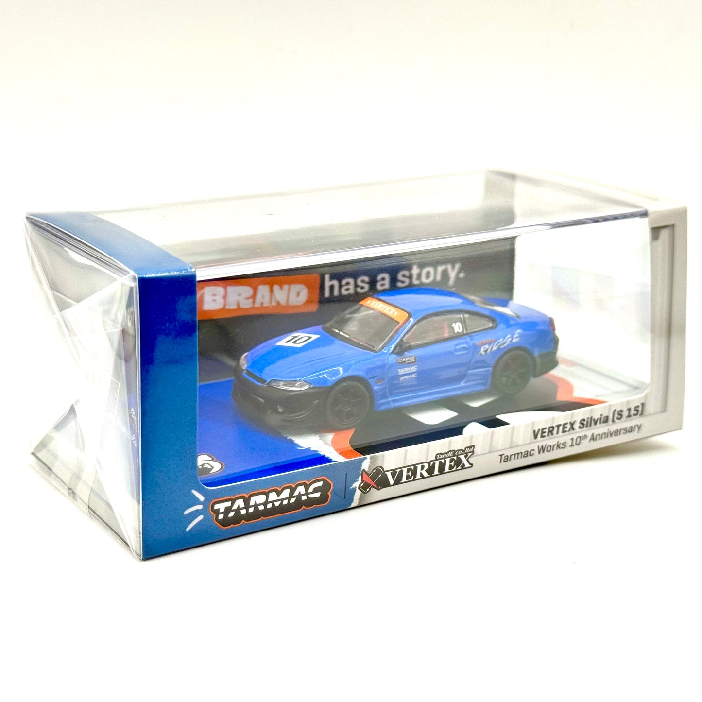Nissan Silvia S15 Vertex 10th Anniversary diecast packaging side view
