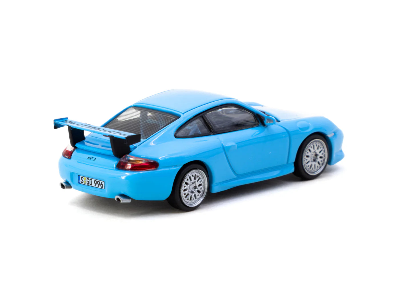 Porsche 911 GT3 996 Light Blue diecast rear angle detail