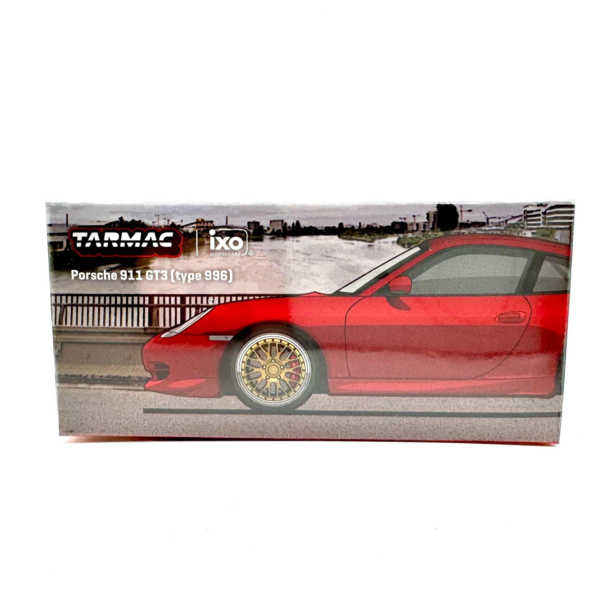 Tarmac Works T64G-069-RE Porsche 911 GT3 996 Red 1:64 diecast box front