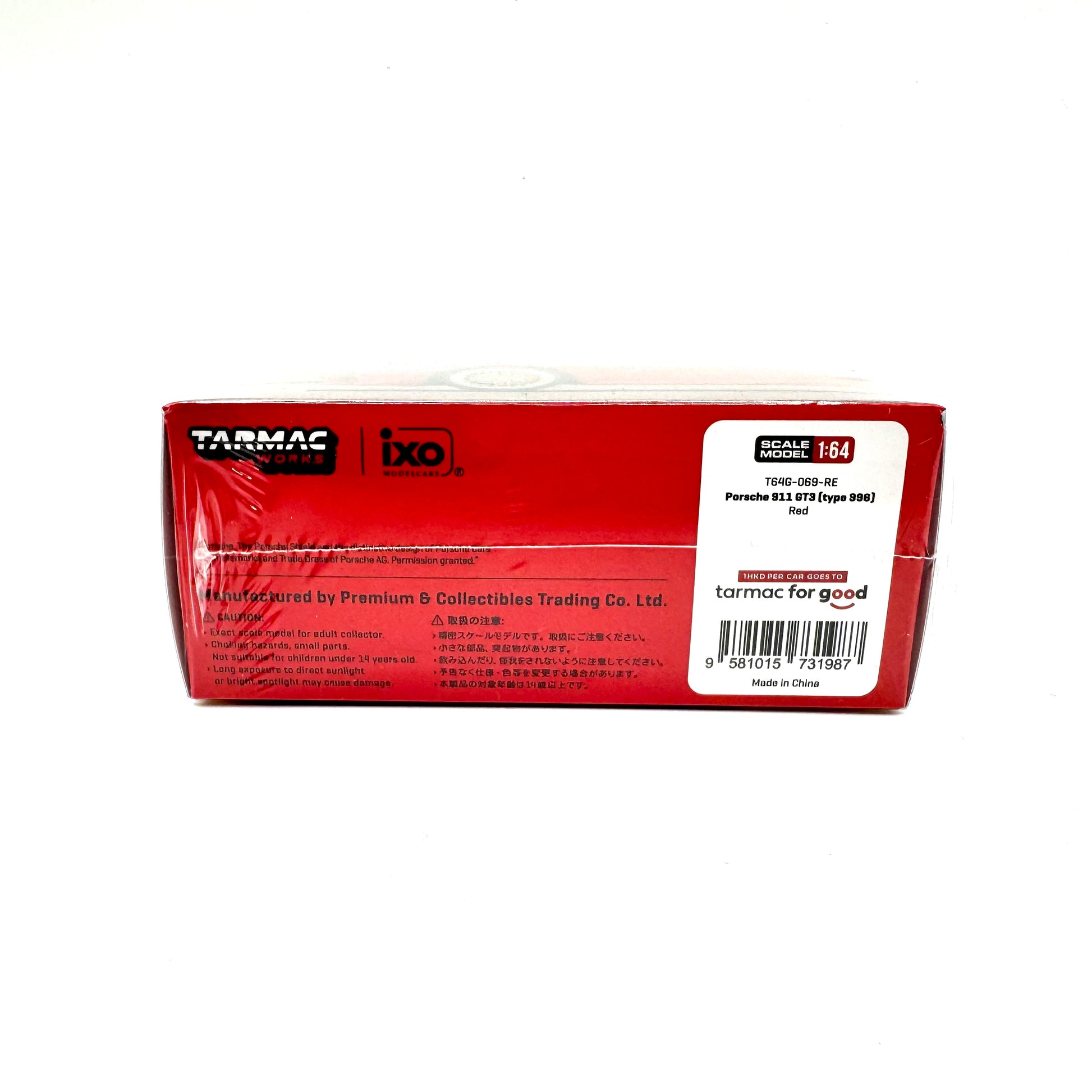Porsche 911 GT3 996 Red diecast packaging rear view