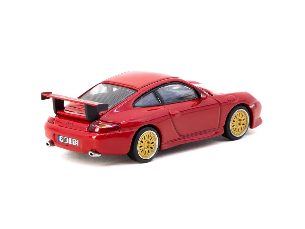 Porsche 911 GT3 996 Red 1:64 diecast rear close detail