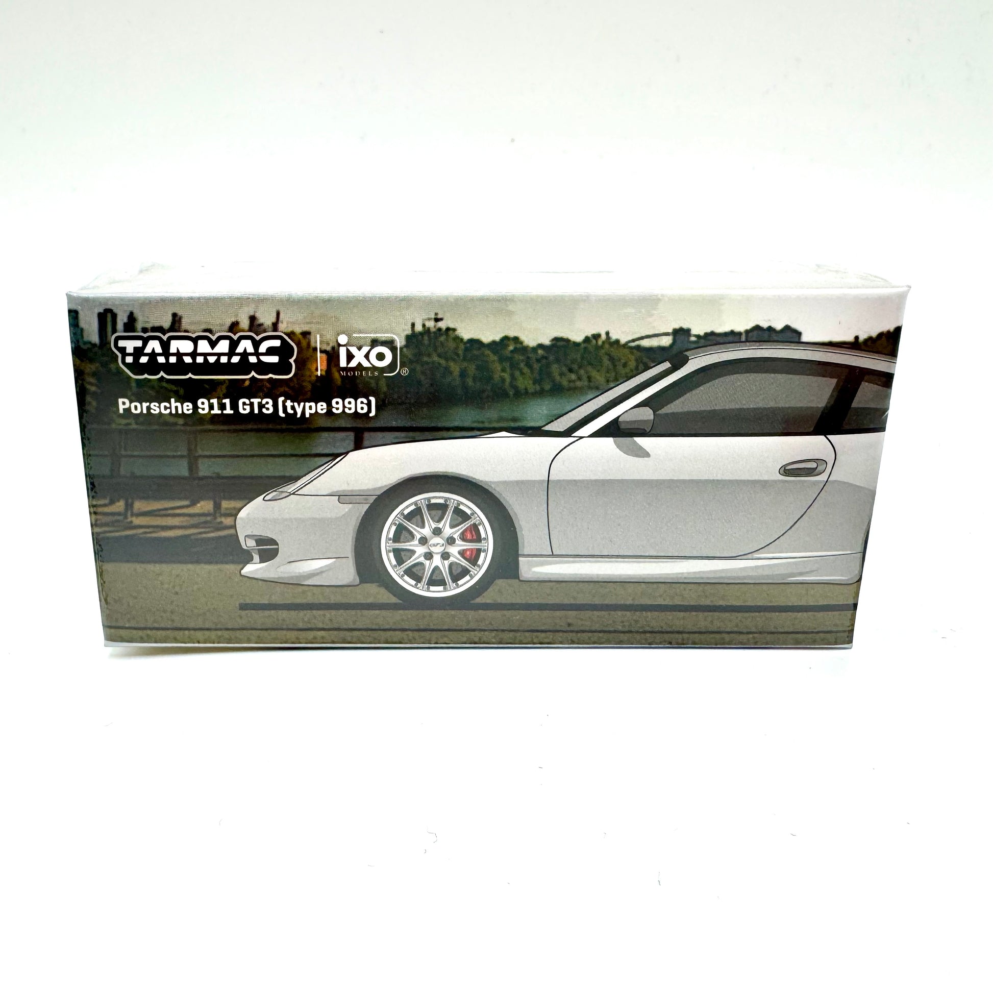Tarmac Works T64G-069-SL Porsche 911 GT3 996 Silver New Tooling 1:64 diecast box front