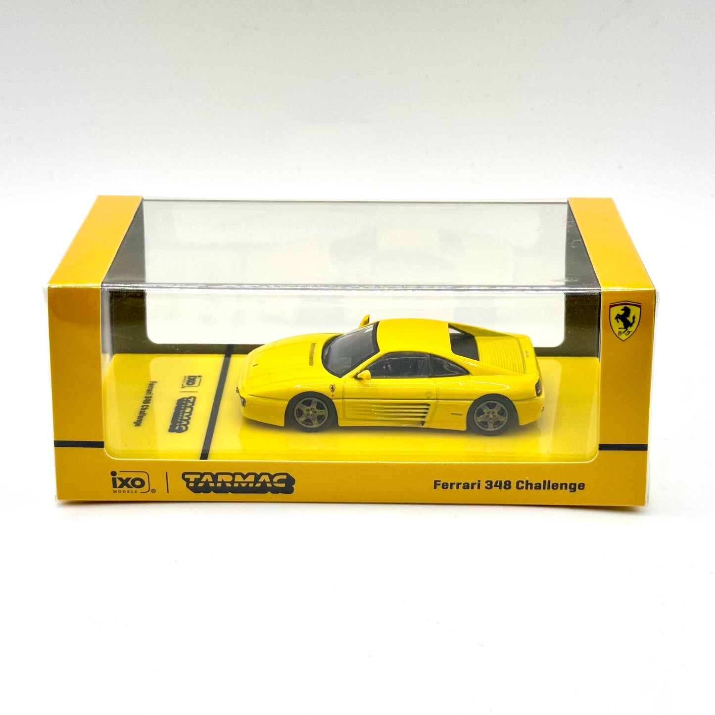 Tarmac Works T64R-082-YL Ferrari 348 Challenge Yellow 1:64 diecast box front