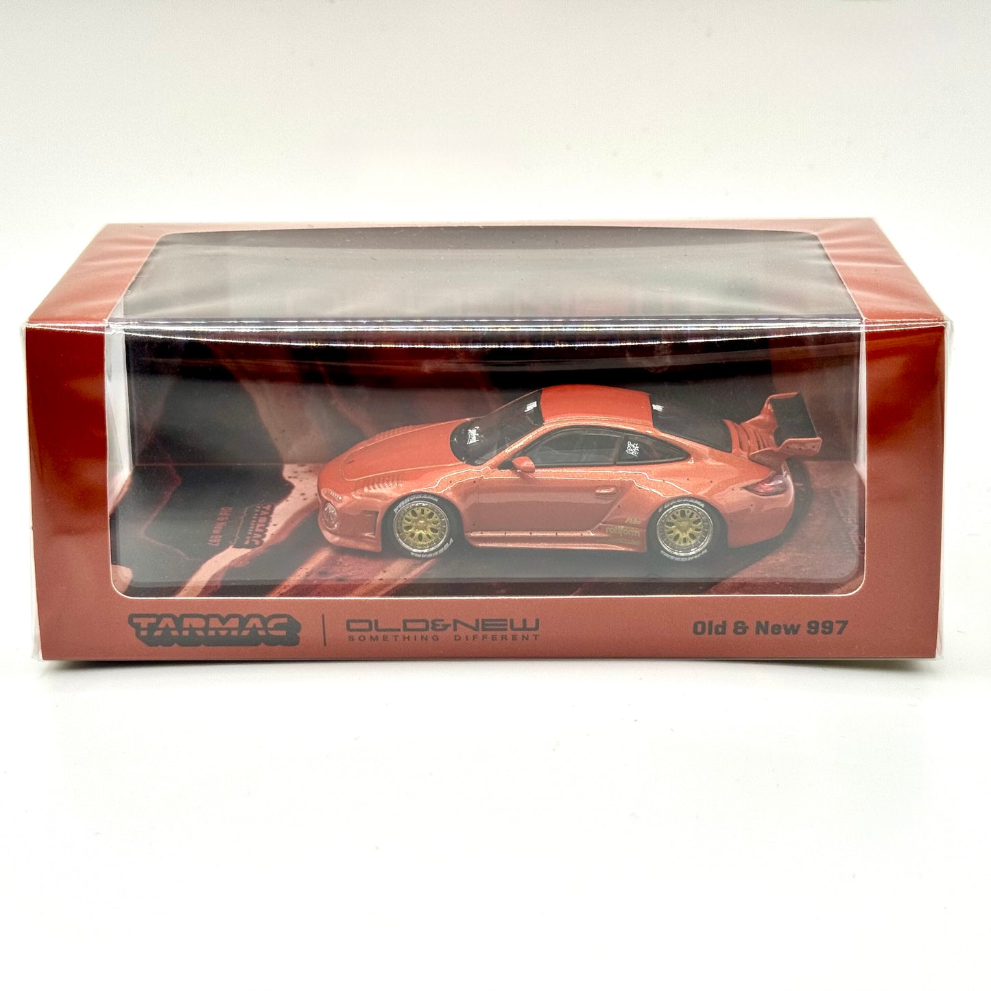 Tarmac Works T64R-TL053-REM Porsche 997 Old & New Red Metallic 1:64 diecast box front