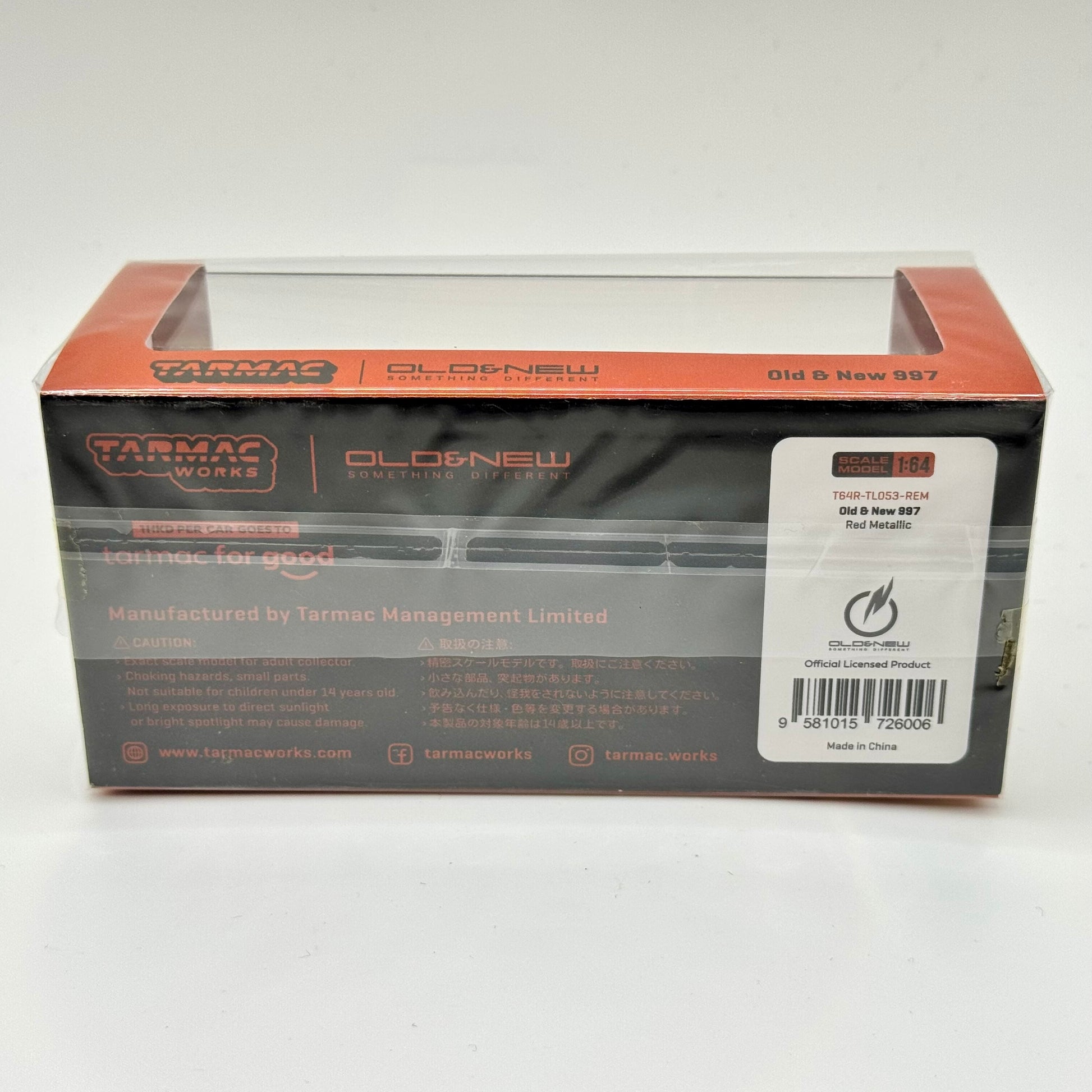 Porsche 997 Red Metallic diecast packaging rear view