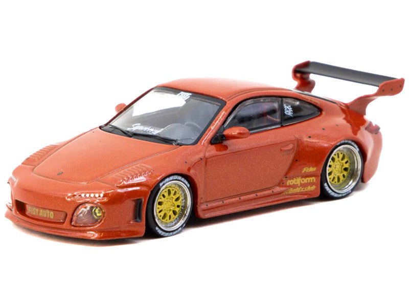 Porsche 997 Red Metallic 1:64 diecast front angle view