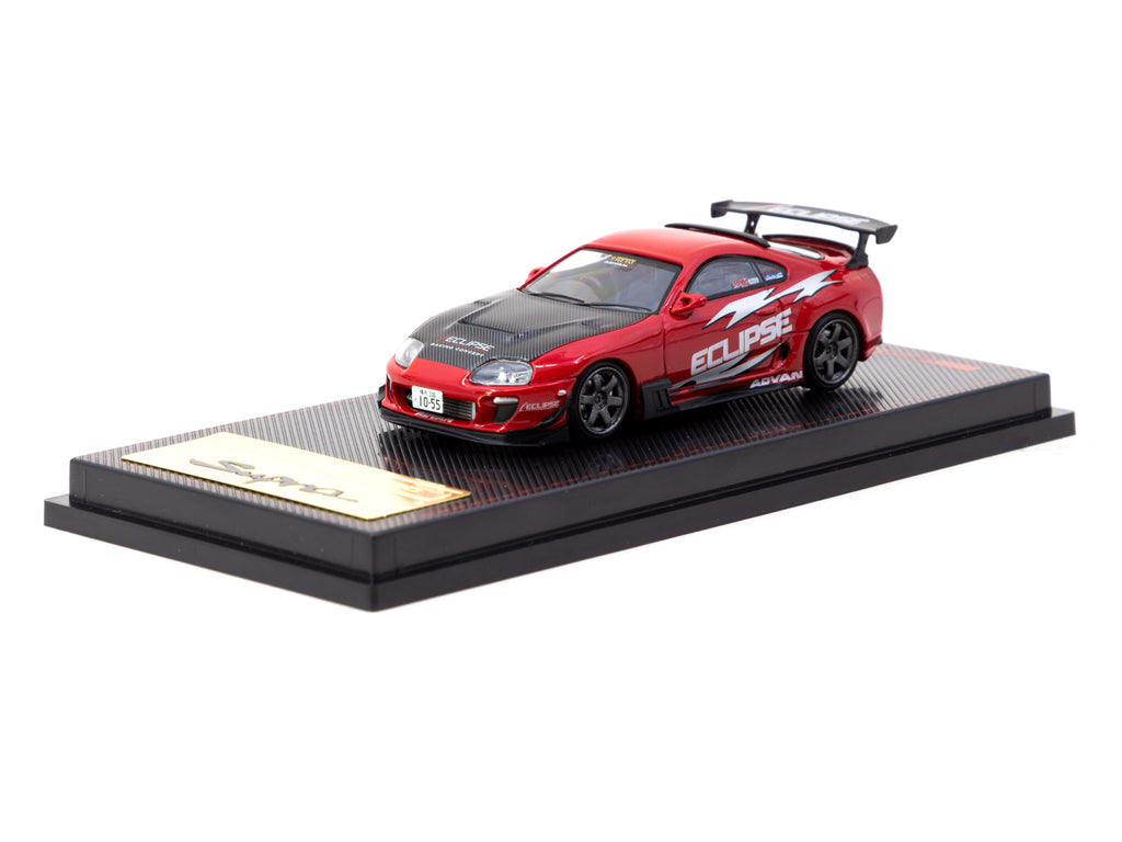 Tarmac Works x Ignition Model Toyota Supra JZA80 RZ Red 1:64 diecast model front view