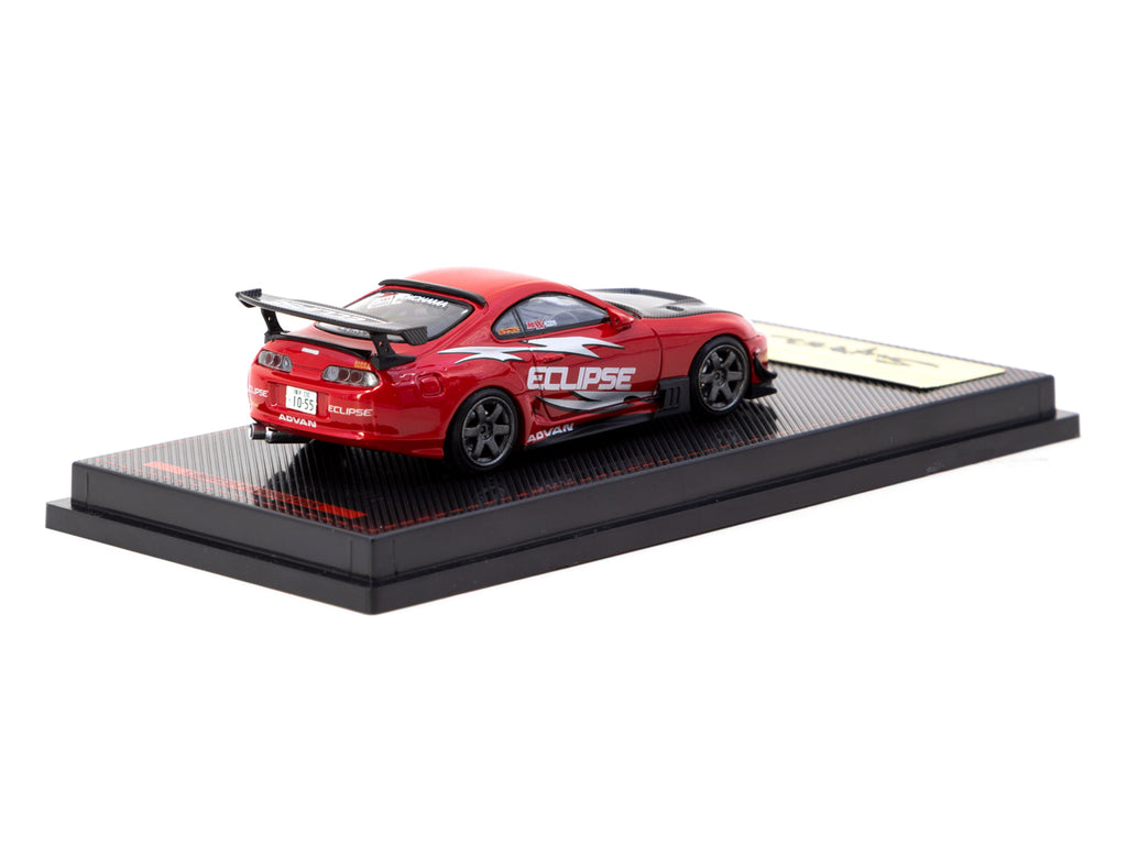 Tarmac Works x Ignition Model Toyota Supra JZA80 RZ Red 1:64 diecast model rear view