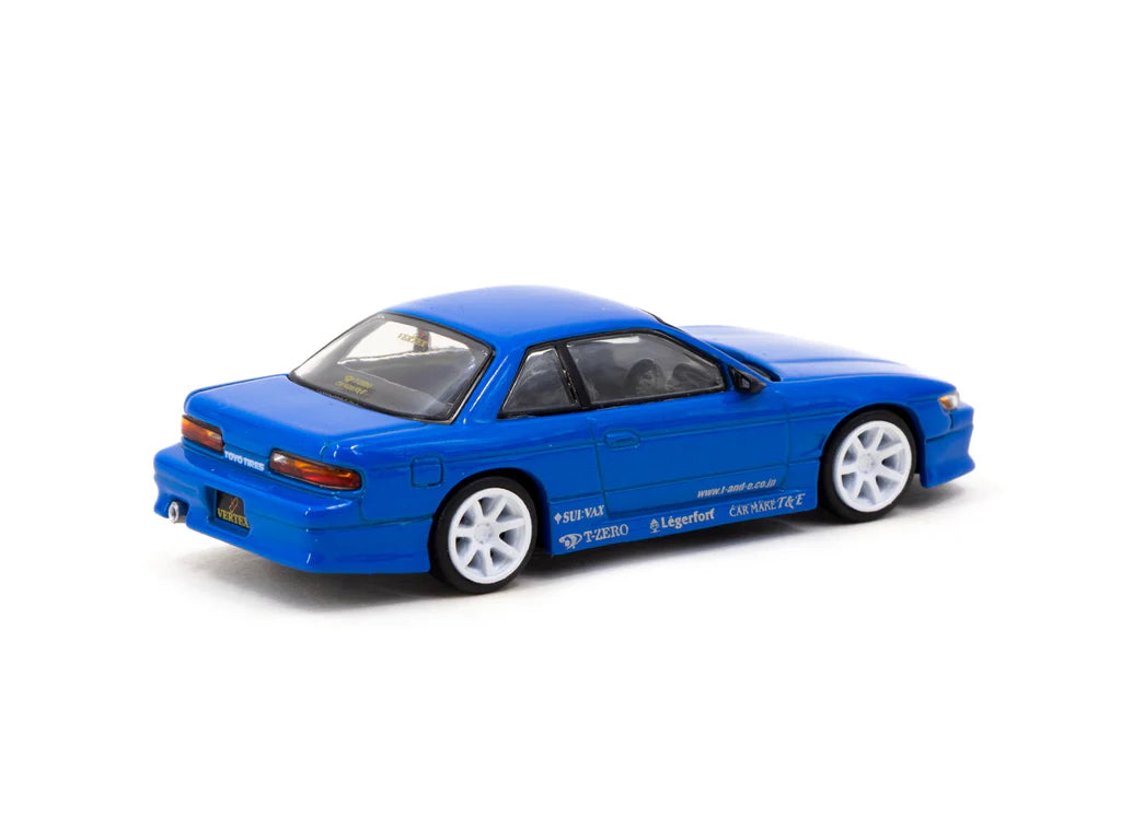Rear view of Tarmac Works Silvia S13 Blue Metallic with Vertex aero kit