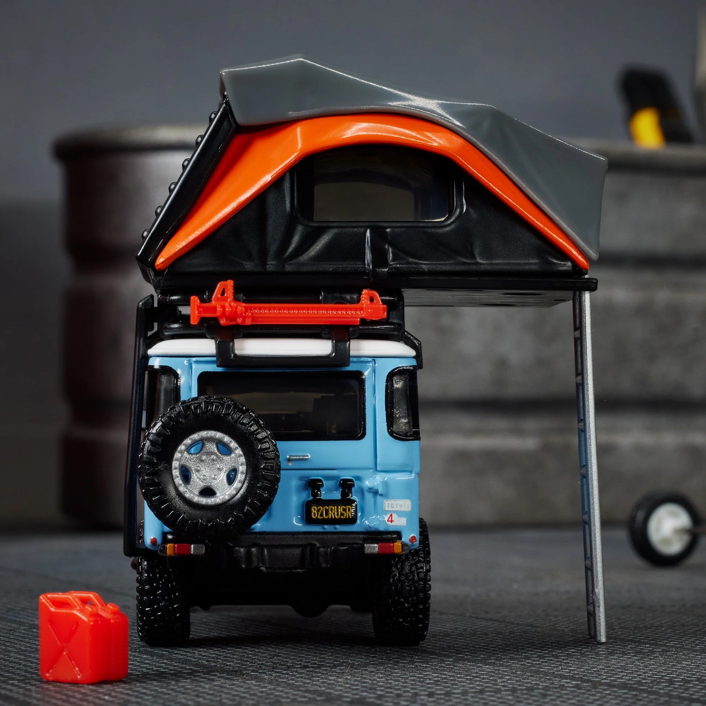 Rear angle of Hot Wheels Elite 64 FJ45 Troopy with tailgate doors