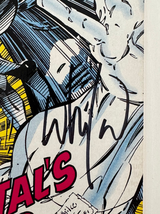 Close-up of Whilce Portacio's autograph on The Uncanny X-Men #285, first appearance of Mikhail Rasputin